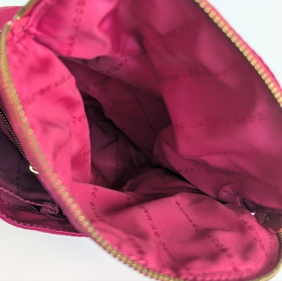 Marc x Marc Jacobs Mini Natasha Preppy Nylon Crossbody Leather Strap Pink Gold - Picture 6 of 14